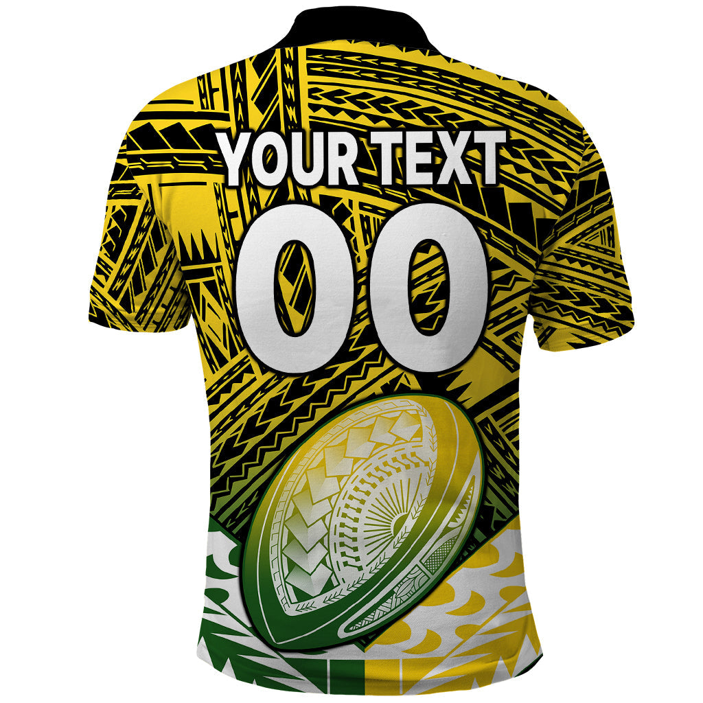Custom Text And Number The Kuki's Cook Islands Rugby Polo Shirt Be Unique Vibe Black