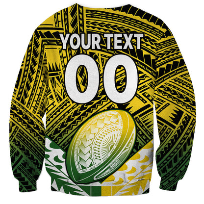 Custom Text And Number The Kuki's Cook Islands Rugby Sweatshirt Be Unique Vibe Black