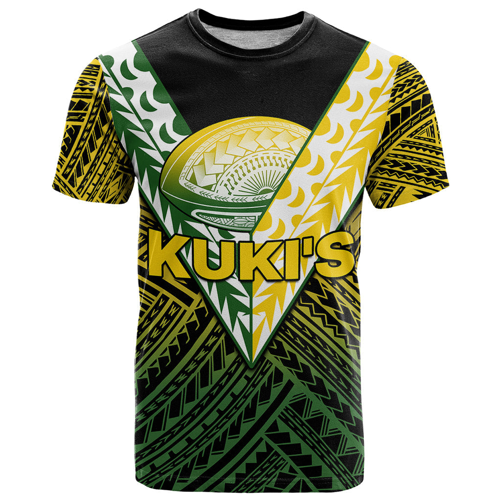 (Custom Text And Number) The Kuki's Cook Islands Rugby T Shirt Be Unique Vibe Black