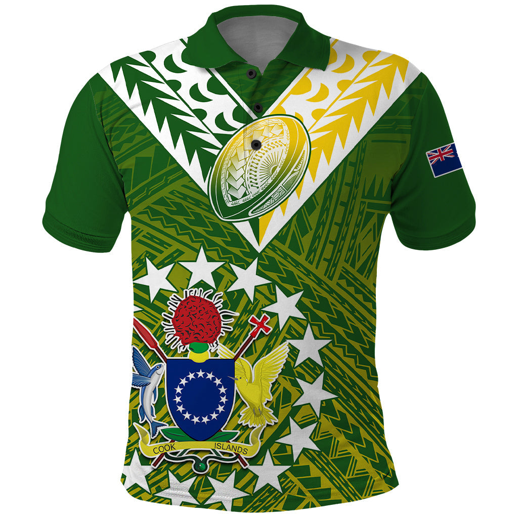 Custom Text And Number The Kuki's Cook Islands Rugby Polo Shirt Be Unique Vibe Green