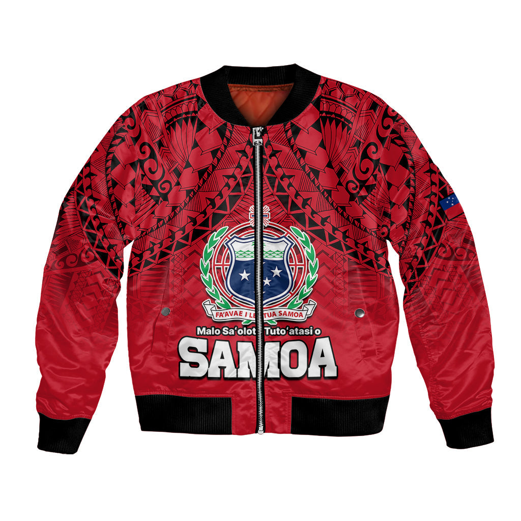 Polynesian Independent State of Samoa Red Bomber Jacket