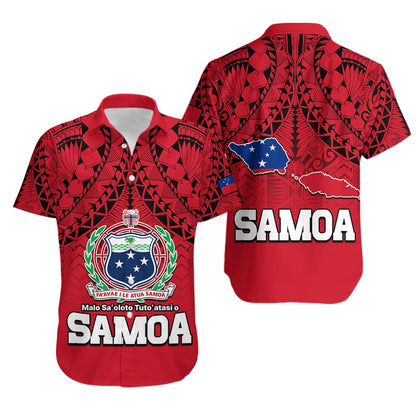 Polynesian Independent State of Samoa Red Hawaiian Shirt
