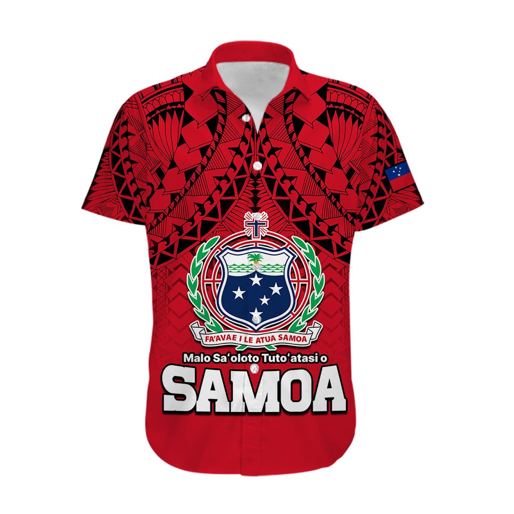 Polynesian Independent State of Samoa Red Hawaiian Shirt