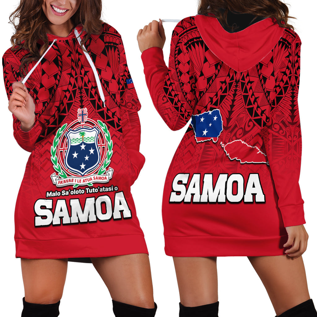 Polynesian Independent State of Samoa Red Hoodie Dress