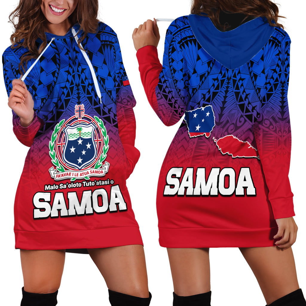 Polynesian Independent State of Samoa Gradient Hoodie Dress