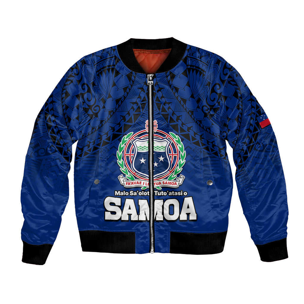 Polynesian Independent State of Samoa Blue Bomber Jacket