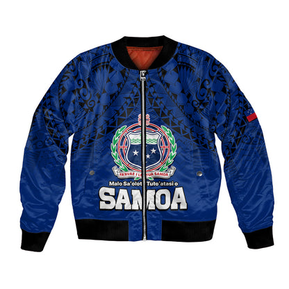 Polynesian Independent State of Samoa Blue Bomber Jacket