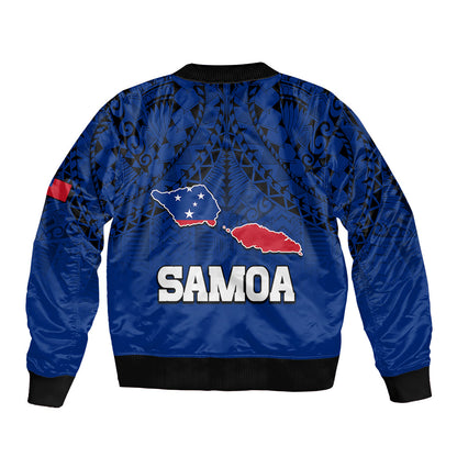 Polynesian Independent State of Samoa Blue Bomber Jacket