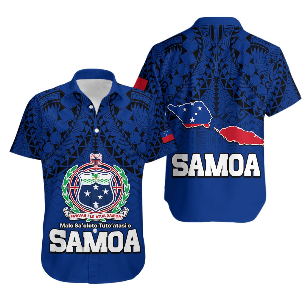Polynesian Independent State of Samoa Blue Hawaiian Shirt