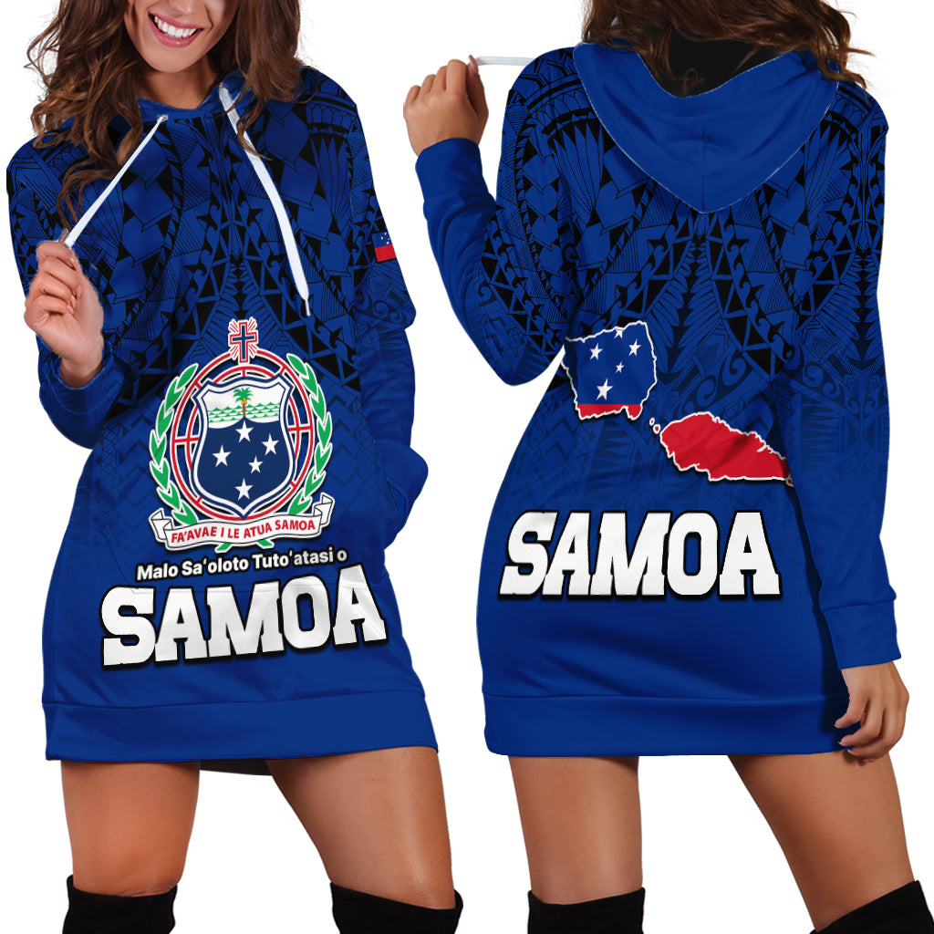 Polynesian Independent State of Samoa Blue Hoodie Dress