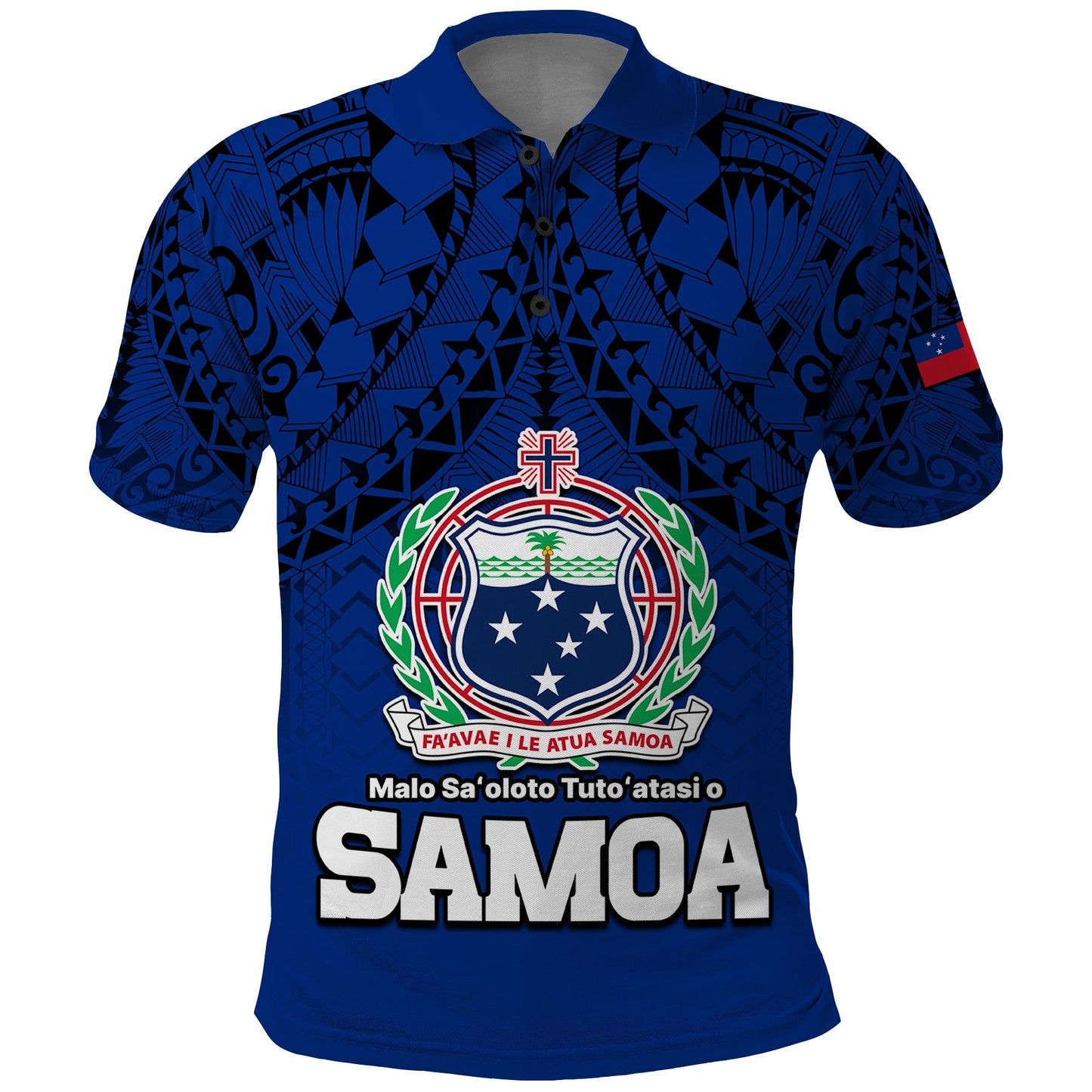 Polynesian Independent State of Samoa Blue Polo Shirt