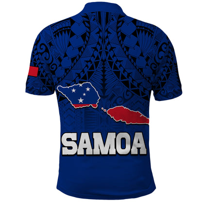Polynesian Independent State of Samoa Blue Polo Shirt