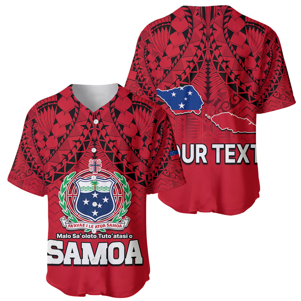 (Custom Personalised) Polynesian Independent State of Samoa Red Baseball Jersey