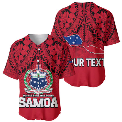 (Custom Personalised) Polynesian Independent State of Samoa Red Baseball Jersey