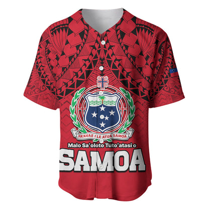 (Custom Personalised) Polynesian Independent State of Samoa Red Baseball Jersey