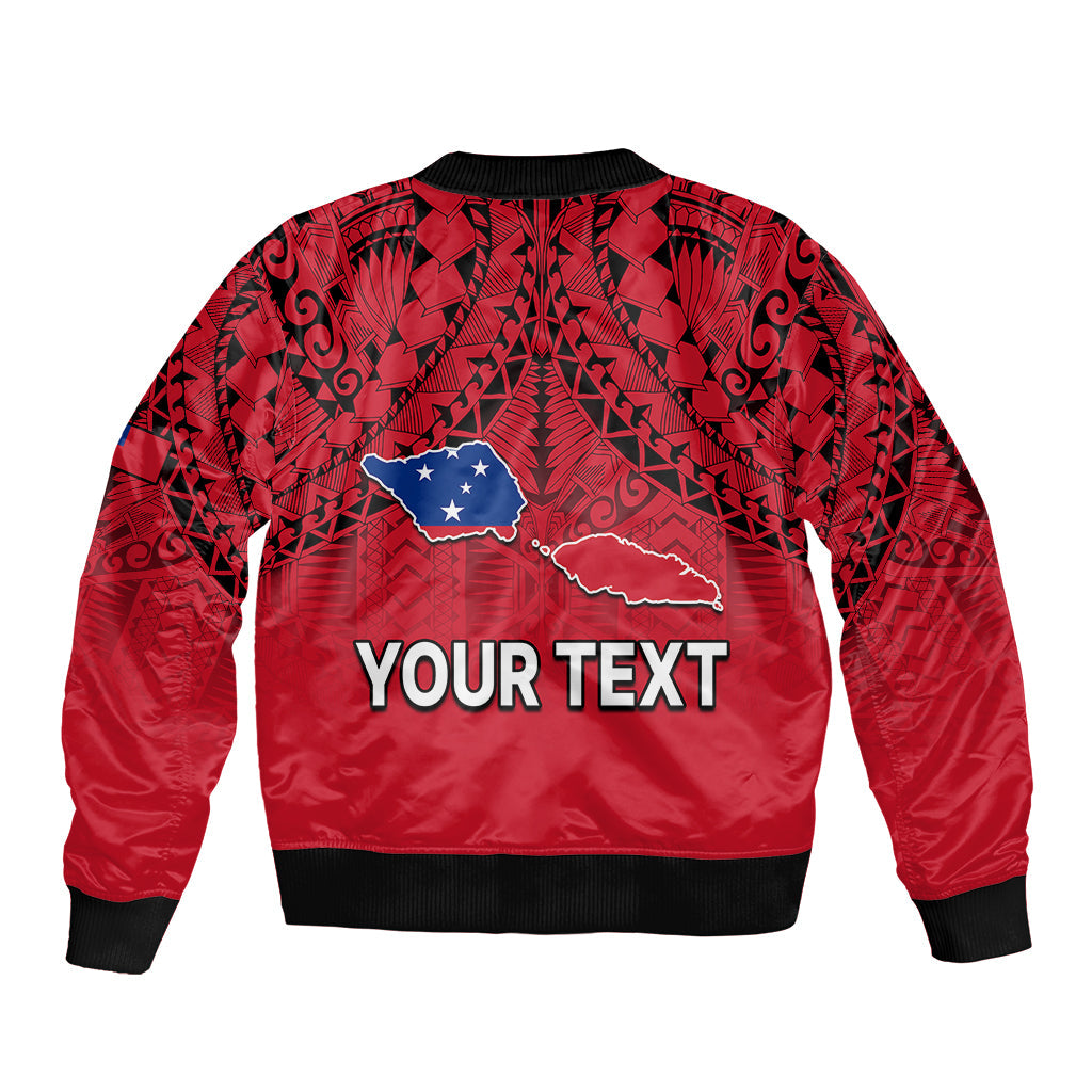 (Custom Personalised) Polynesian Independent State of Samoa Red Bomber Jacket