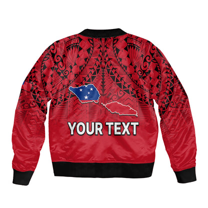 (Custom Personalised) Polynesian Independent State of Samoa Red Bomber Jacket