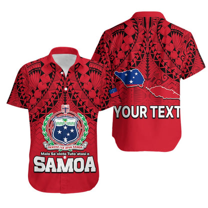 Custom Personalised Polynesian Independent State of Samoa Red Hawaiian Shirt