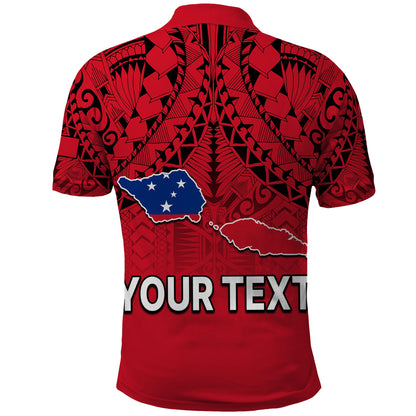 Custom Personalised Polynesian Independent State of Samoa Red Polo Shirt