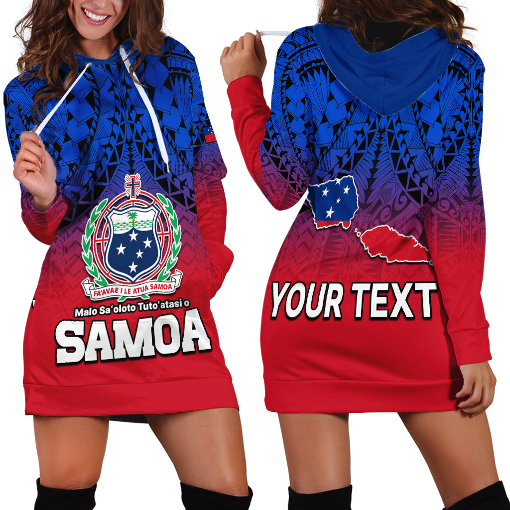 Custom Personalised Polynesian Independent State of Samoa Gradient Hoodie Dress
