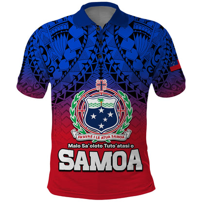 Custom Personalised Polynesian Independent State of Samoa Gradient Polo Shirt