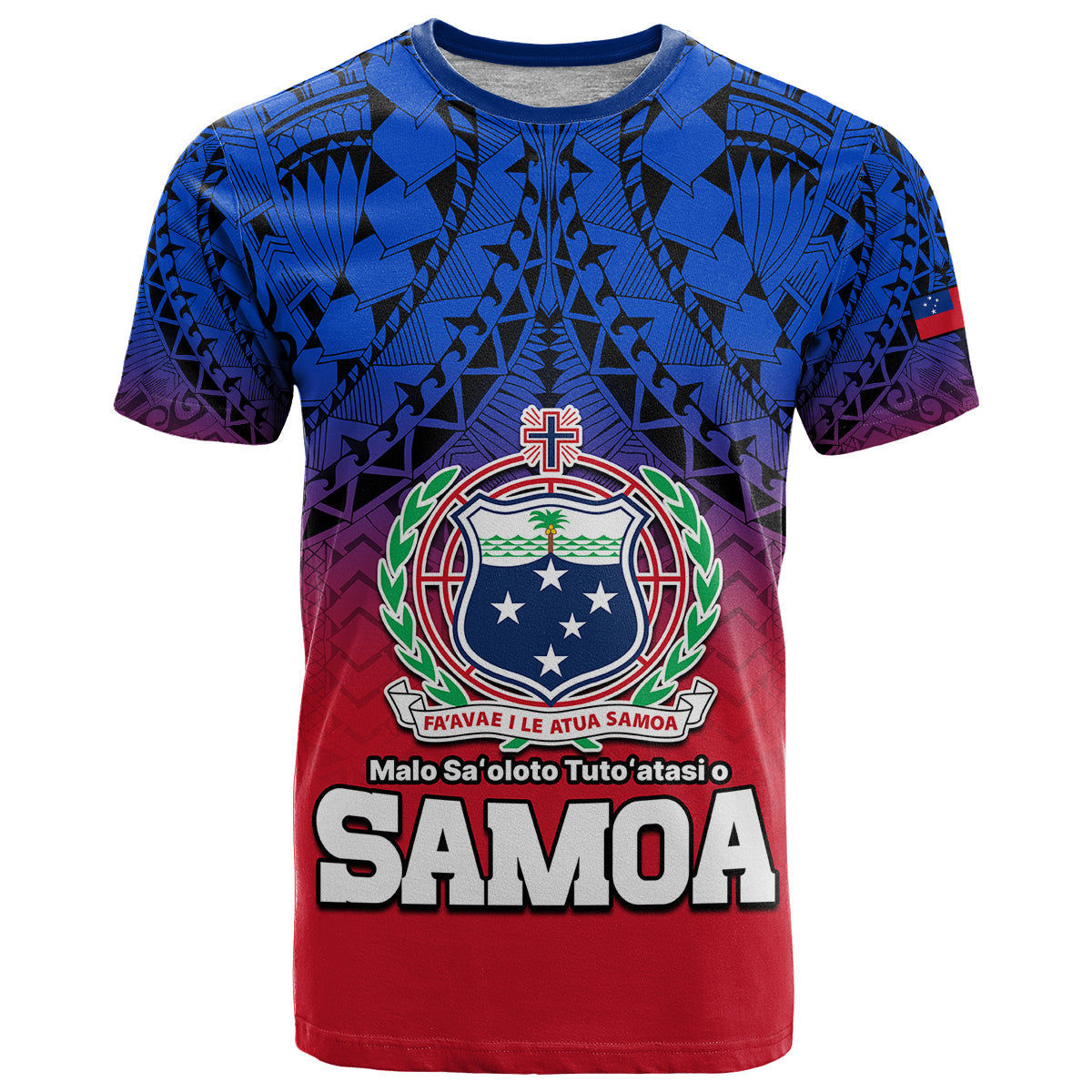 Custom Personalised Polynesian Independent State Of Samoa Gradient T Shirt