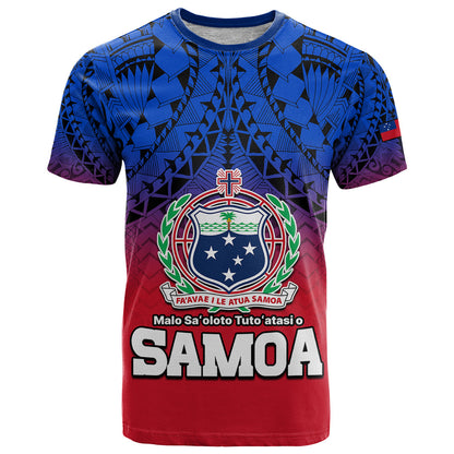 Custom Personalised Polynesian Independent State Of Samoa Gradient T Shirt