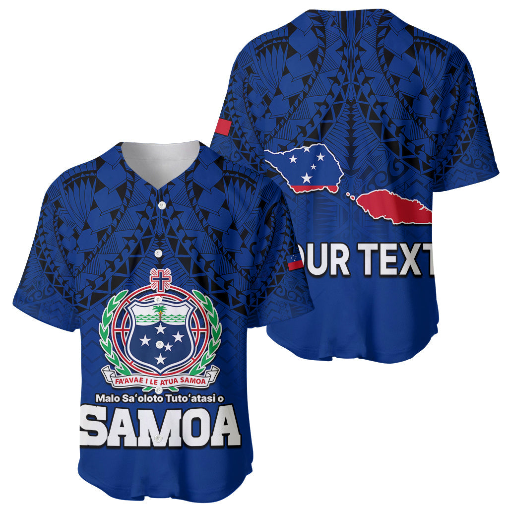 (Custom Personalised) Polynesian Independent State of Samoa Blue Baseball Jersey