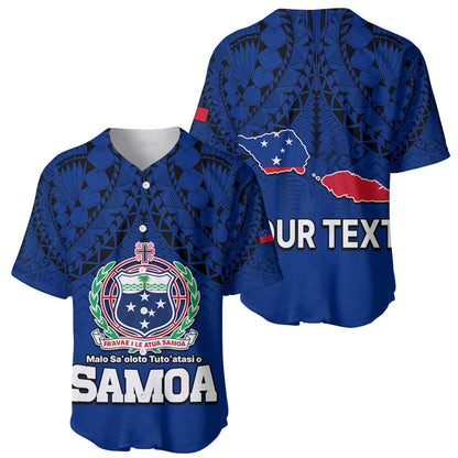 (Custom Personalised) Polynesian Independent State of Samoa Blue Baseball Jersey