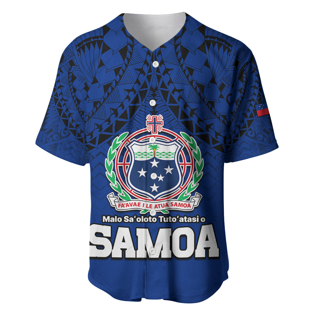(Custom Personalised) Polynesian Independent State of Samoa Blue Baseball Jersey
