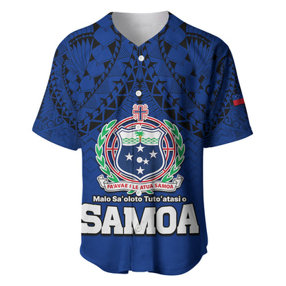 (Custom Personalised) Polynesian Independent State of Samoa Blue Baseball Jersey