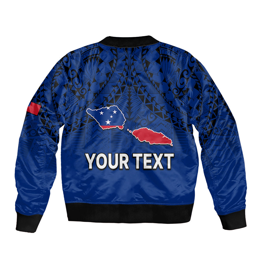 (Custom Personalised) Polynesian Independent State of Samoa Blue Bomber Jacket