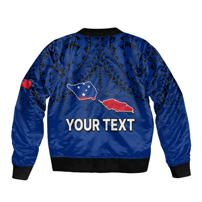 (Custom Personalised) Polynesian Independent State of Samoa Blue Bomber Jacket