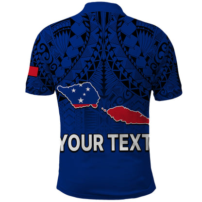 Custom Personalised Polynesian Independent State of Samoa Blue Polo Shirt