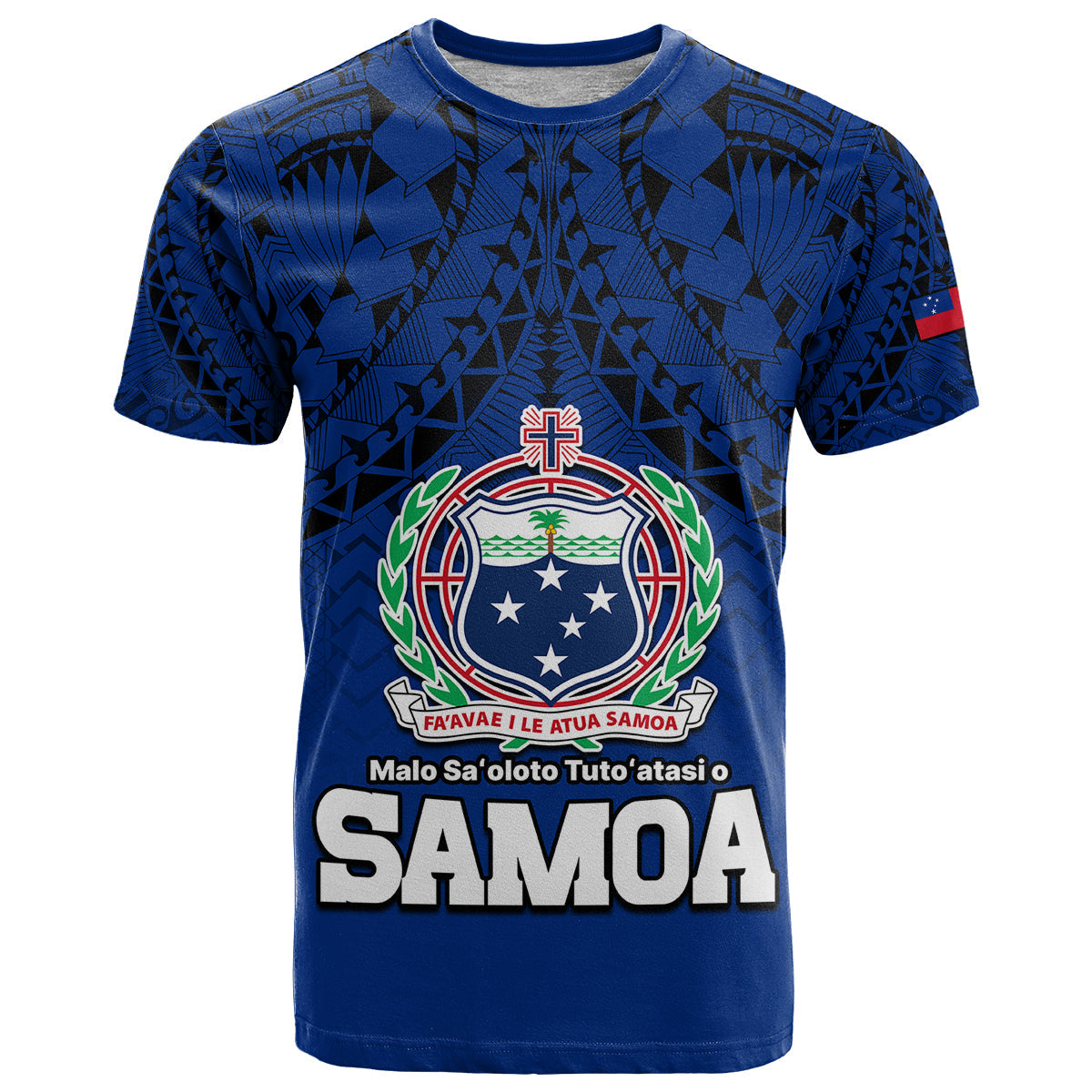 Custom Personalised Polynesian Independent State Of Samoa Blue T Shirt