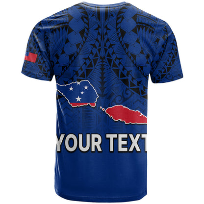 Custom Personalised Polynesian Independent State Of Samoa Blue T Shirt
