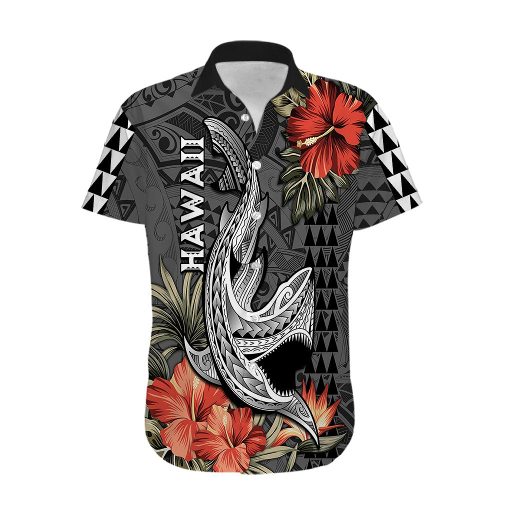 Hawaii Shark Tattoo Hawaiian Shirt Polynesian Vintage Vibes