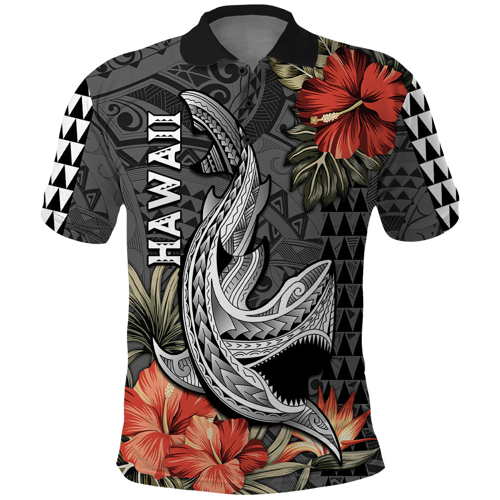 Hawaii Shark Tattoo Polo Shirt Polynesian Vintage Vibes