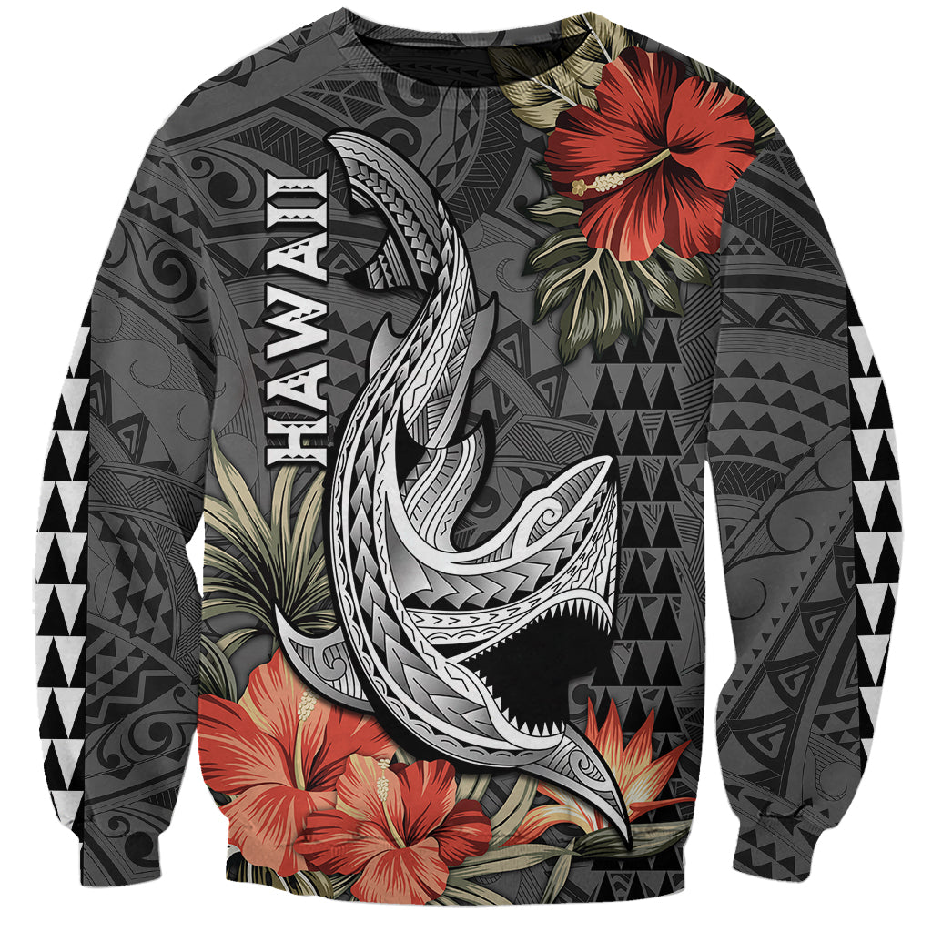 Hawaii Shark Tattoo Sweatshirt Polynesian Vintage Vibes