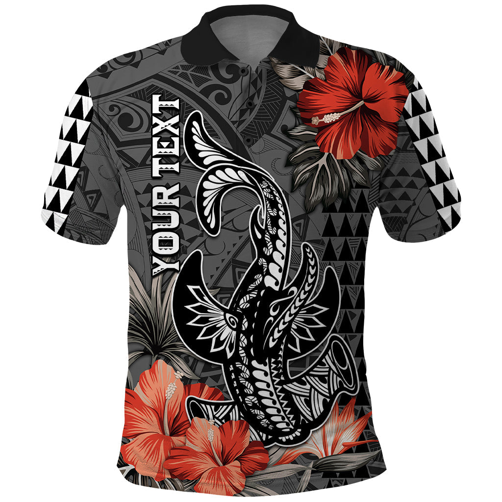 Personalised Hawaii Hammerhead Shark Polo Shirt Polynesian Vintage Vibes