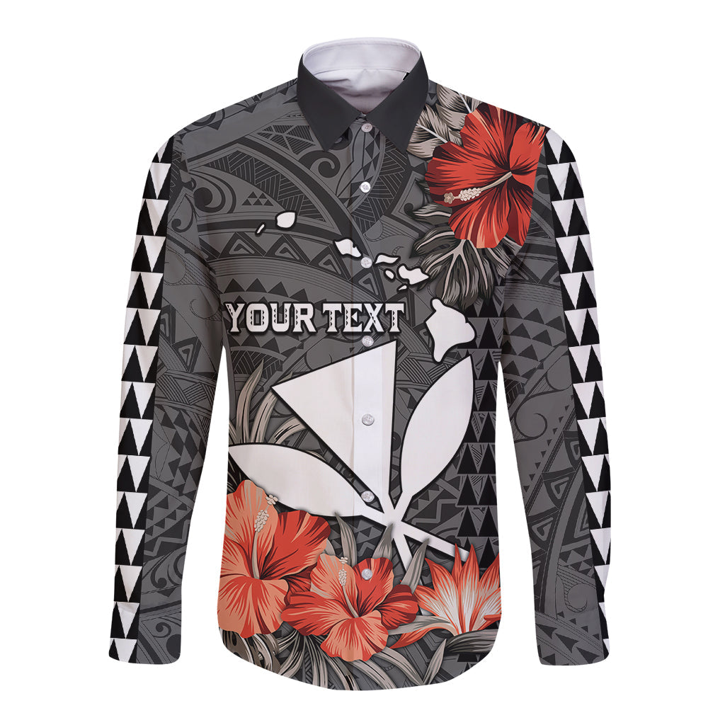 Personalised Hawaii Kanaka Maoli Long Sleeve Button Shirt Polynesian Vintage Vibes