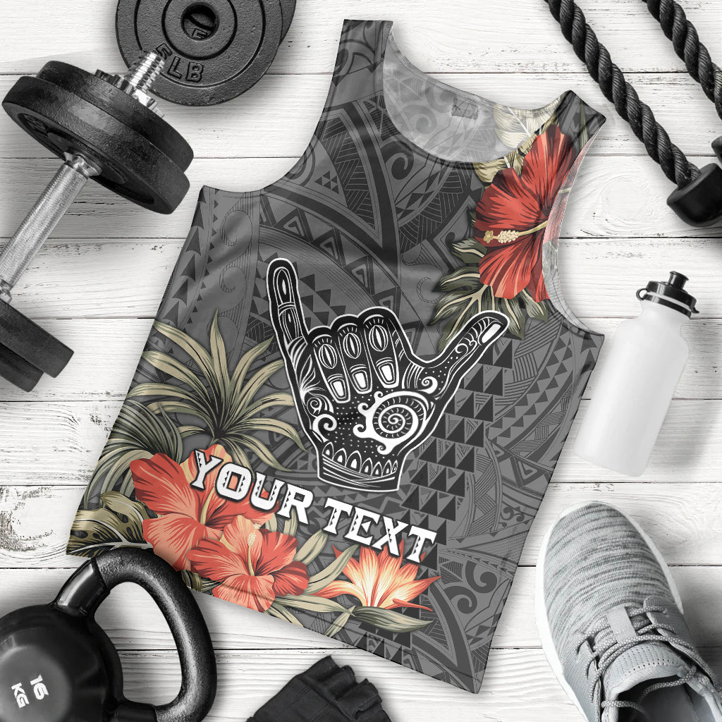 Personalised Hawaii Shaka Surf Hand Sign Men Tank Top Polynesian Vintage Vibes