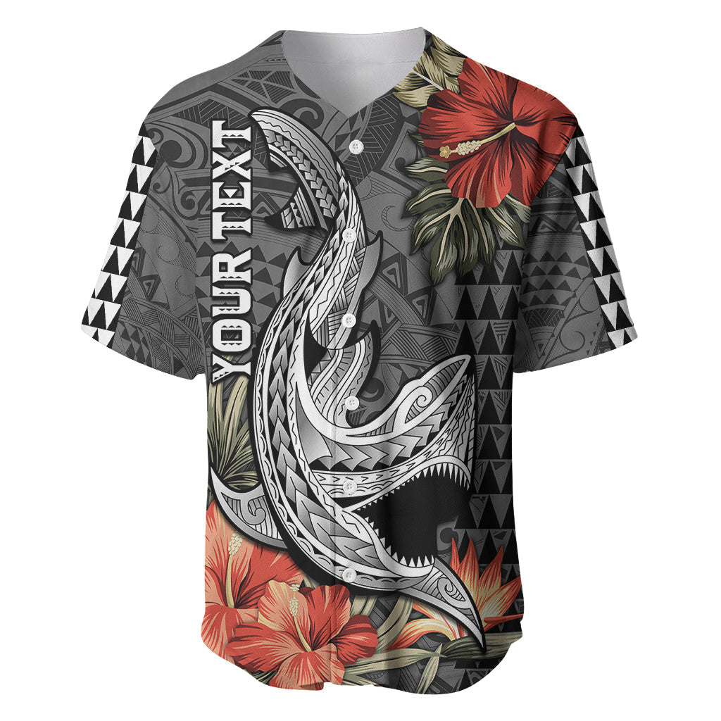 Personalised Hawaii Shark Tattoo Baseball Jersey Polynesian Vintage Vibes