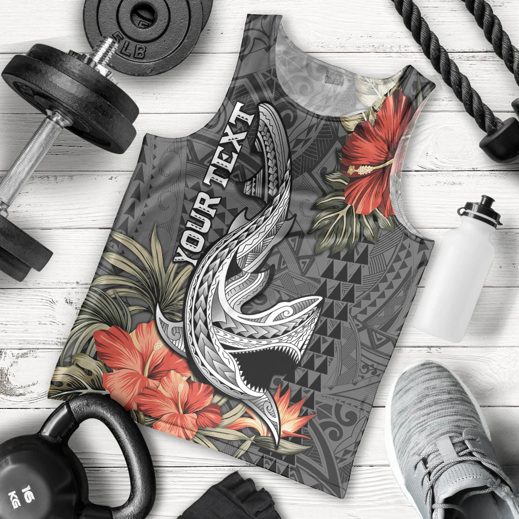 Personalised Hawaii Shark Tattoo Men Tank Top Polynesian Vintage Vibes