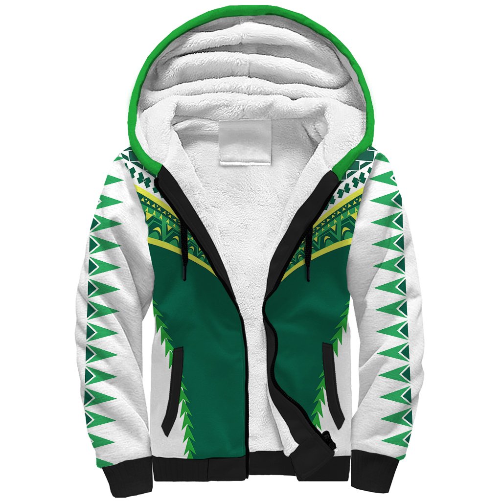 Personalised Polynesian Cook Islands Rugby Sherpa Hoodie No1