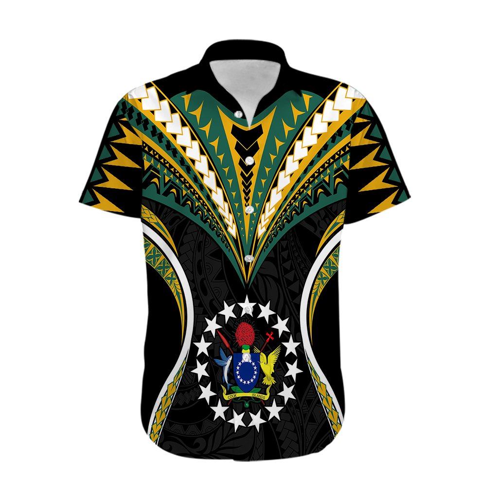 Personalised Polynesian Cook Islands Hawaiian Shirt Tribal Wave Style