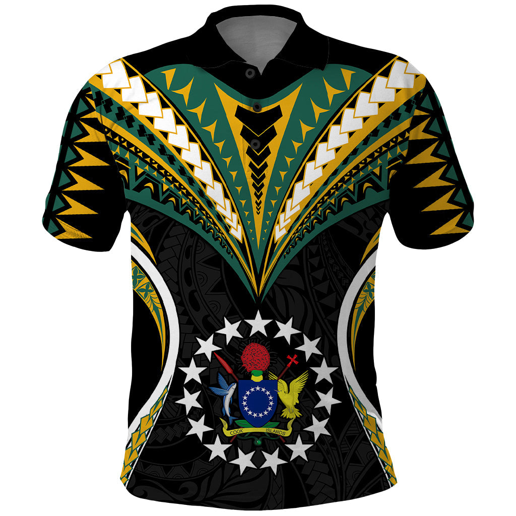 Personalised Polynesian Cook Islands Polo Shirt Tribal Wave Style