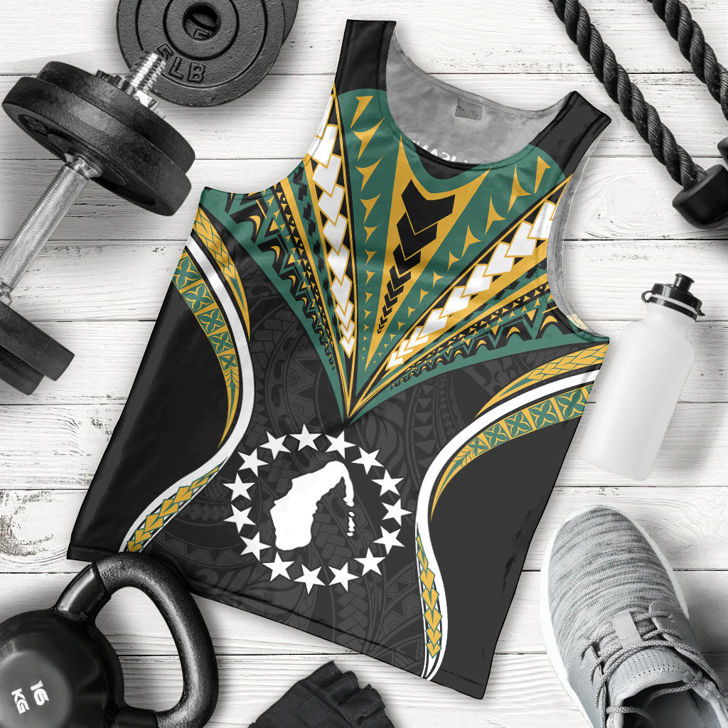 Polynesian Pride Aitutaki Island Men Tank Top Cook Islands Tribal Wave Style