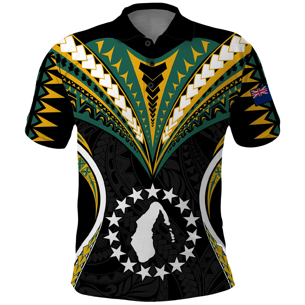 Polynesian Aitutaki Island Polo Shirt Cook Islands Tribal Wave Style