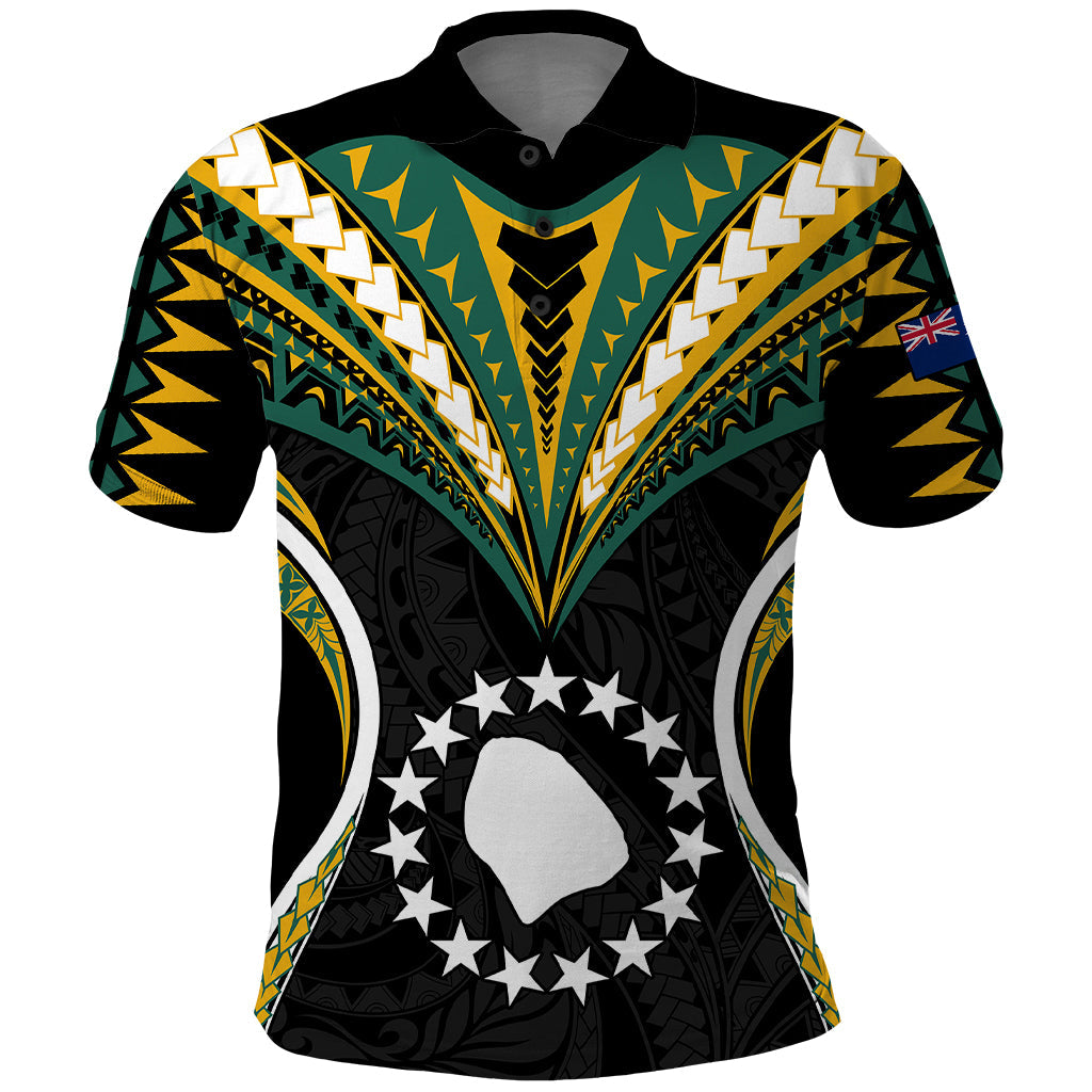 Polynesian Atiu Island Polo Shirt Cook Islands Tribal Wave Style